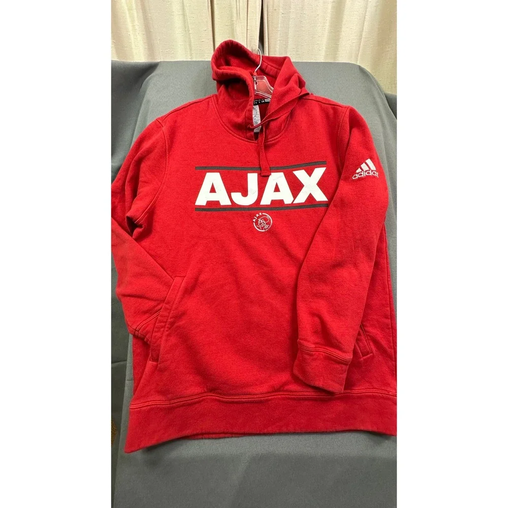 Adidas Ajax‎ Amsterdam Hoodie Men's Large Red Pullover Soccer Football S97365